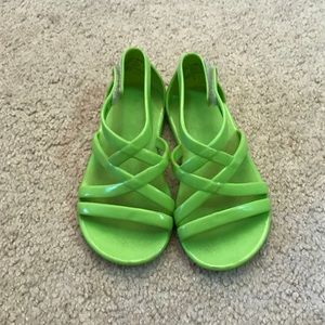 Green gladiator sandals
